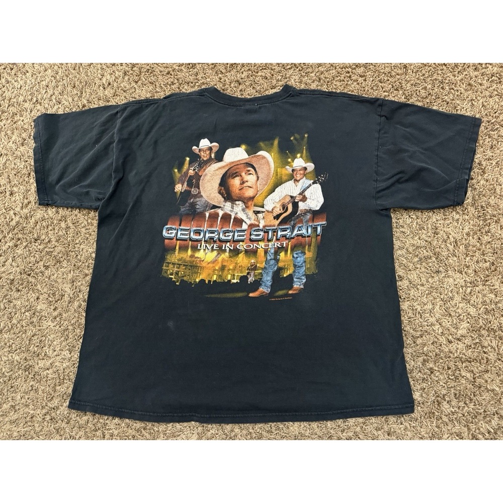 Vintage Y2K George Strait Concert Shirt Live In Concert 2005 Country Mens Sz 2XL